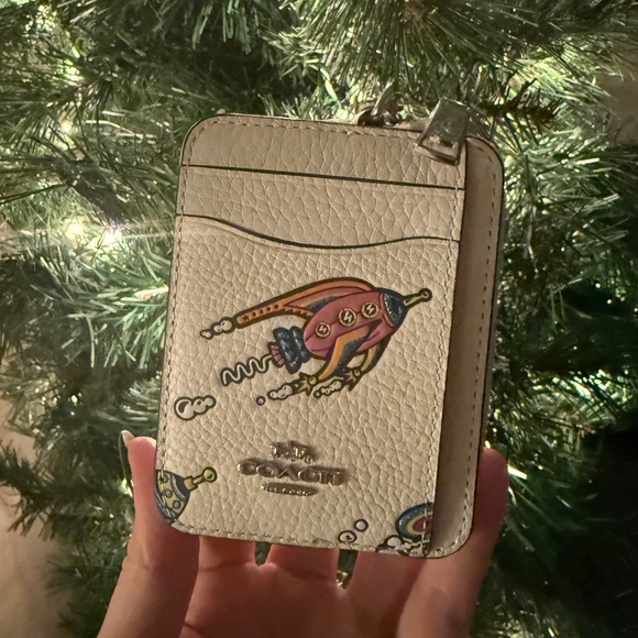 Coach Cosmic Rocket Zip Card Case With Chain - Picture 5 of 6